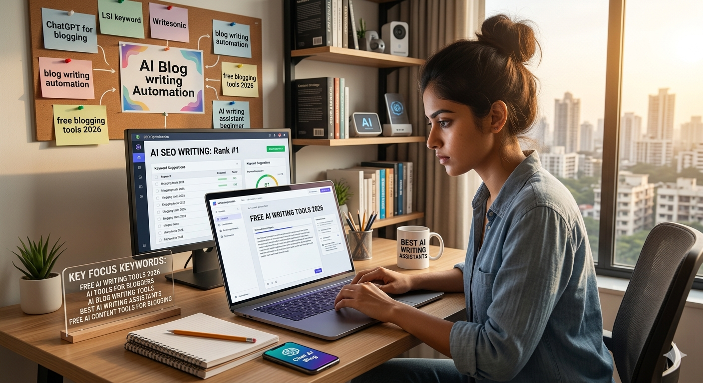 free AI writing tools 2026 | AI tools for bloggers | AI blog writing tools | best AI writing assistants | free AI content tools for blogging